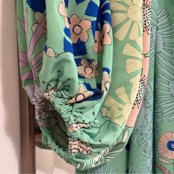 Anthropologie Oopscool Off-The-Shoulder Printed Dress Medium - Picture 5 of 9